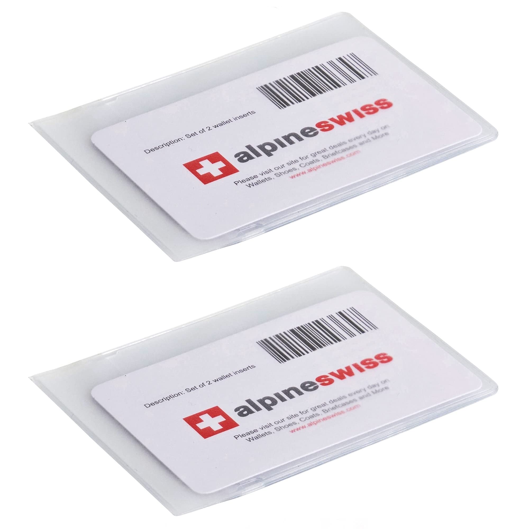 Alpine Swiss Set of 2 Wallet Inserts 6 Pages Credit Card Holder Picture Windows