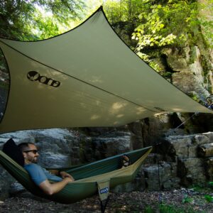 ENO ProFly XL SIL Rain Tarp - Large Ultralight Waterproof Tarp - for Camping, Hiking, Backpacking, Travel, a Festival, or The Beach - Lichen