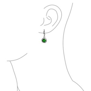 Luck of the Irish Celtic St Patricks Day Shamrock Four Leaf Emerald Green CZ Clover Drop Dangle Earrings For Women Graduation .925 Sterling Silver Lever back