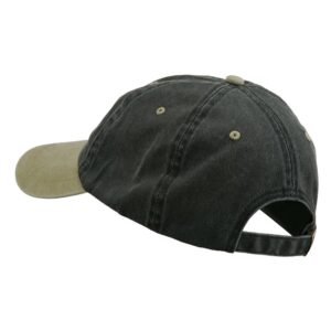 Wording of Grandpa Embroidered Washed Two Tone Cap - Black Khaki OSFM