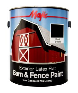 majic paints 8-0048-1 latex flat barn & fence paint, 1-gallon, black