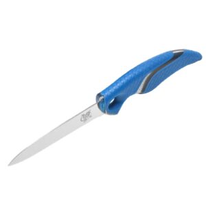 CUDA 3" Net Knife Saltwater & Freshwater Serrated Edge Titanium Bonded Stainless Steel Blade Knife with Non-Slip Scale Pattern Grip | Sheath Included