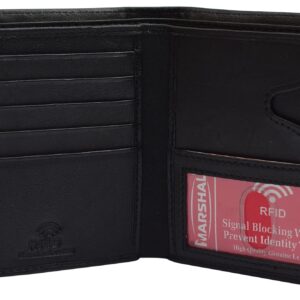 Genuine Leather Large Hipster Bifold Credit Card Id Men's Wallet