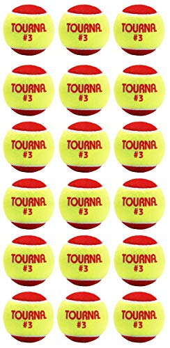 TOURNA Low Compression Stage 3 Tennis Ball with Mesh Bag (18-Pack)