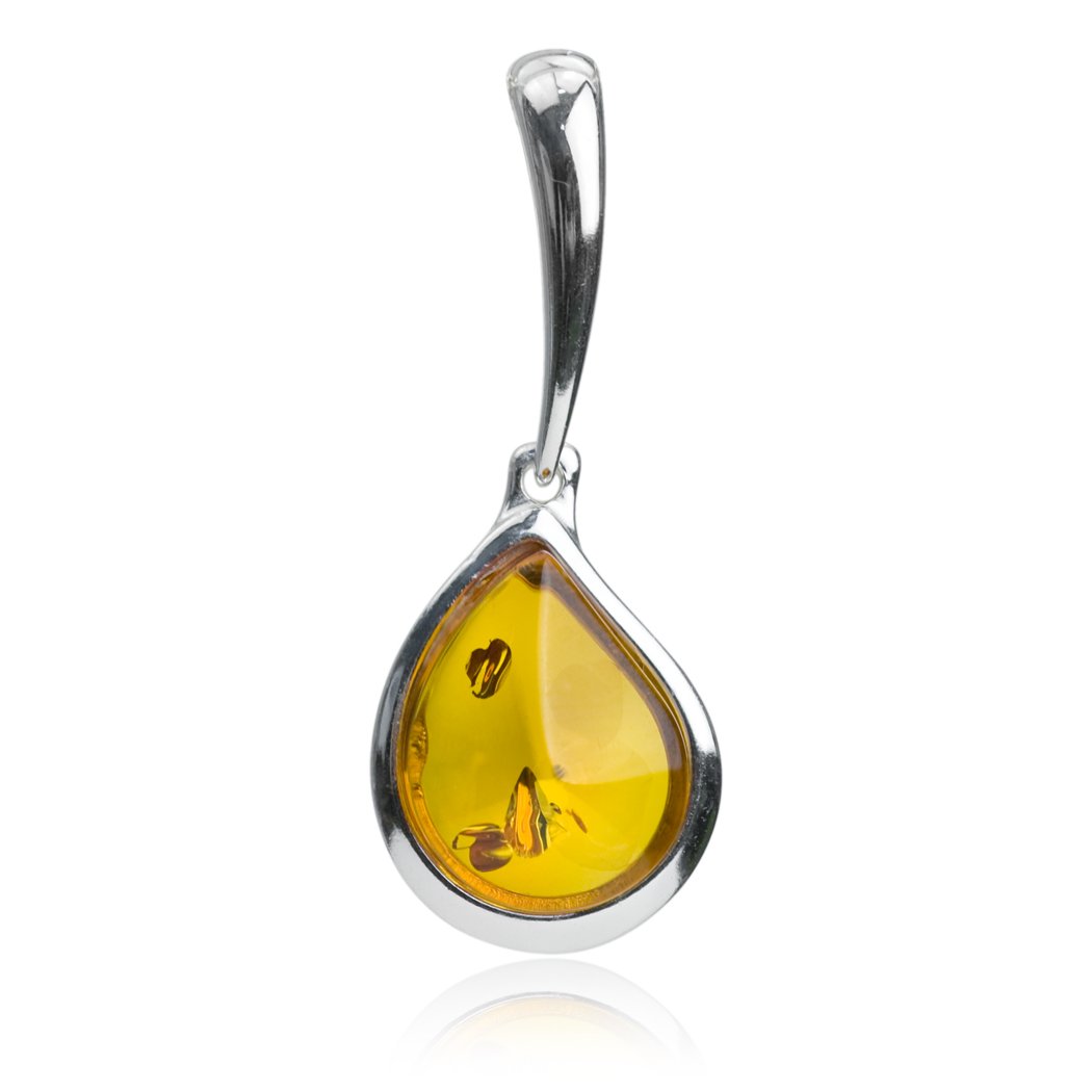 Ian and Valeri Co. Amber Sterling Silver Teardrop Pendant