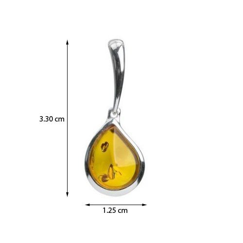 Ian and Valeri Co. Amber Sterling Silver Teardrop Pendant