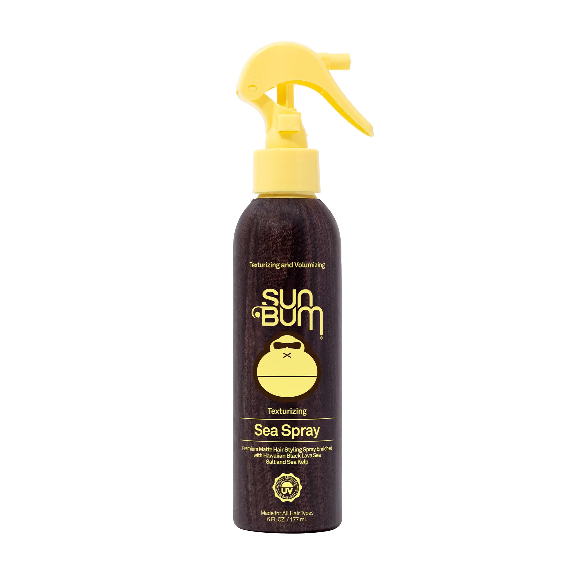 Sun Bum Sea Spray|Texturizing and Volumizing Sea Salt Spray | UV Protection With a Matte Finish | Medium Hold | For All Hair Types | 6 FL OZ Bottle, Clear (80-41025)