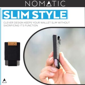 NOMATIC Minimalistic Wallet for Men and Women - Slim Wallet Fits In Front Pocket - Holds 4-15 Cards - Hidden Cash Holder and Key Holder Pocket (Black)