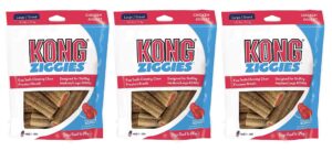 kong stuff'n ziggies large dog treat, 8-ounce (pack of 3)