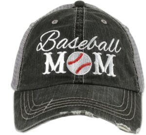 katydid baseball mom baseball cap - trucker hat for women - stylish cute sports hat gray