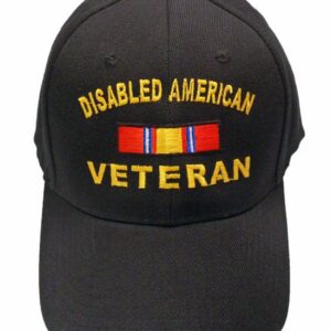 DAV Cap Disabled American Veteran Baseball Cap Black Hat Army Navy Marine Air Force Man or Woman Vet