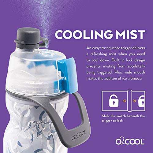 O2COOL ArcticSqueeze Insulated Mist 'N Sip Squeeze Bottle 20 oz., Blue/Blue Splash