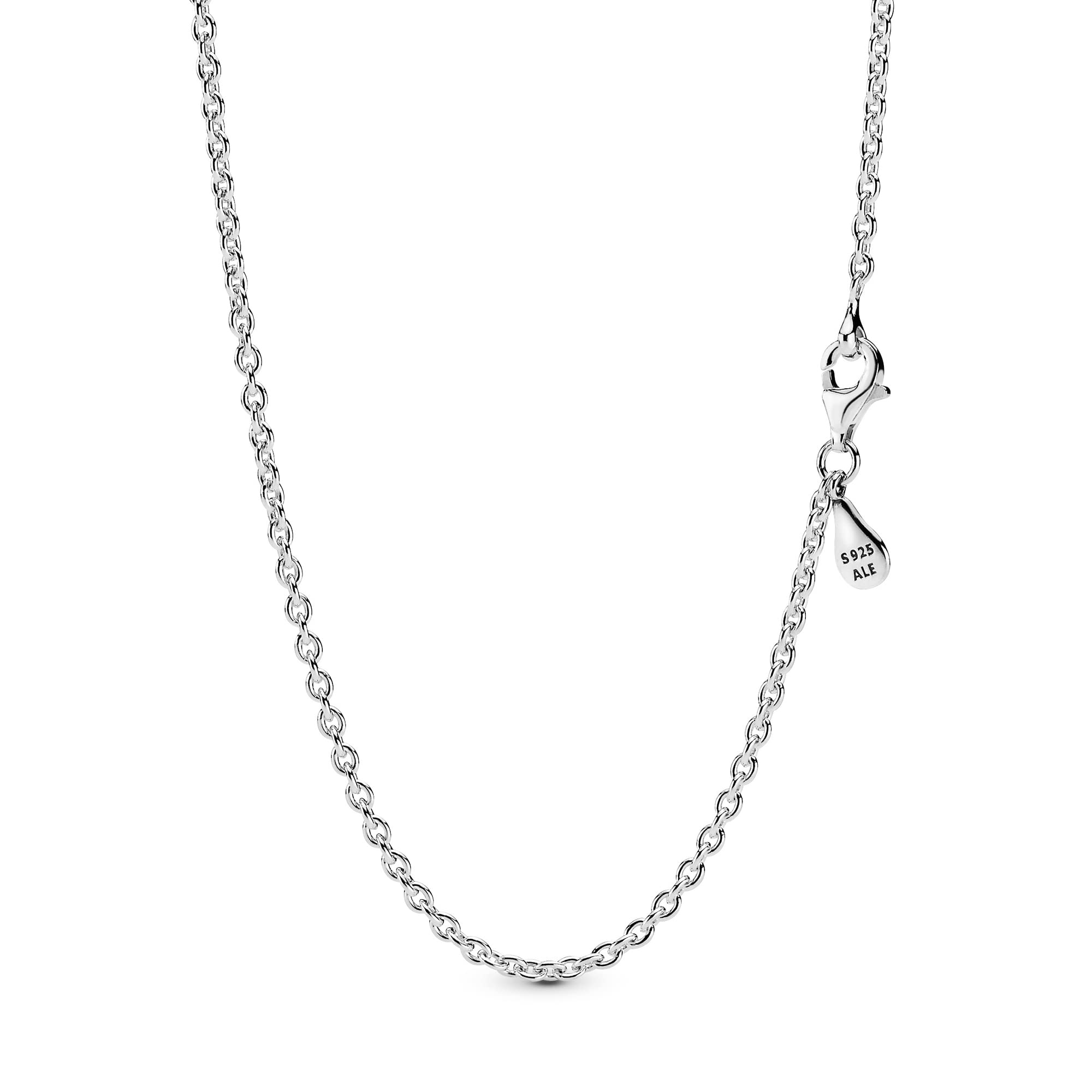 Pandora Cable Chain Necklace- Classic Chain Necklace with Lobster Clasp - Great Gift for Women - Sterling Silver Adjustable Necklace - 23.6"