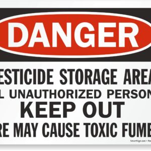 SmartSign "Danger - Pesticide Storage Area, Unauthorized Persons Keep Out" Sign | 10" x 14" Plastic