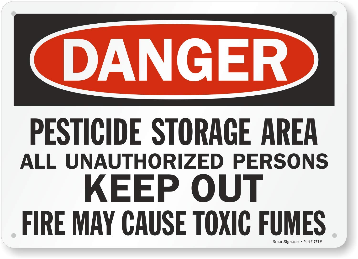 SmartSign "Danger - Pesticide Storage Area, Unauthorized Persons Keep Out" Sign | 10" x 14" Plastic