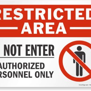 SmartSign "Restricted Area - Do Not Enter, Authorized Personnel Only" Sign | 10" x 14" Plastic