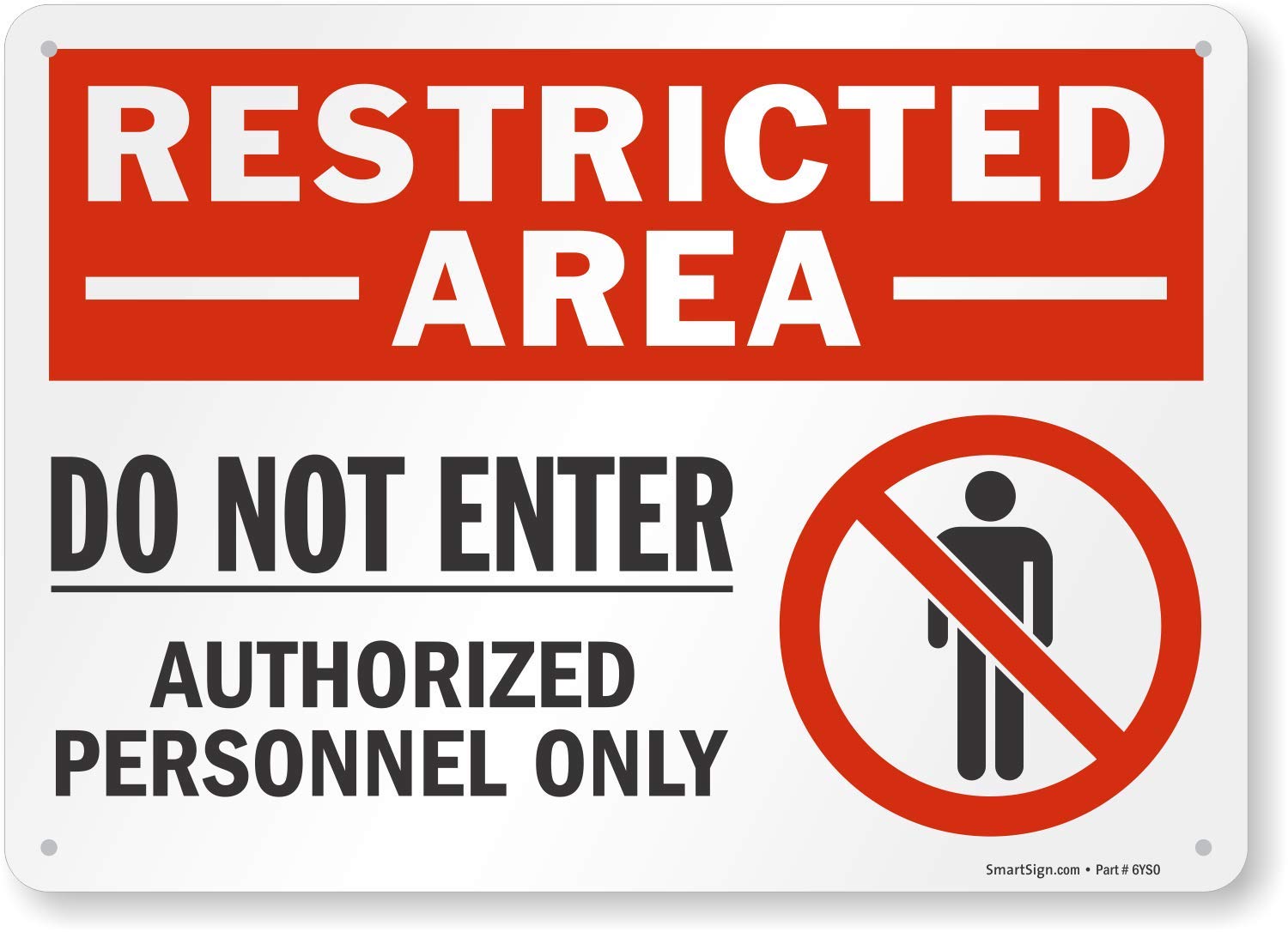 SmartSign "Restricted Area - Do Not Enter, Authorized Personnel Only" Sign | 10" x 14" Plastic