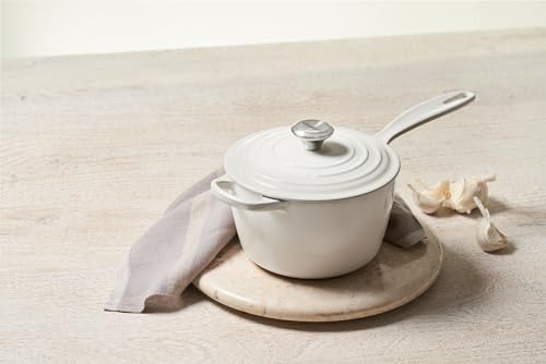 Le Creuset Enameled Cast Iron Signature Saucepan, 1.75 qt., White