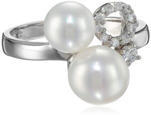 bella pearl fancy double pearl ring, size 7