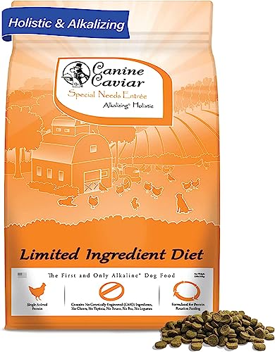 Canine Caviar Special Needs Dog Food – Limited Ingredient Alkaline Holistic Dog Food – Gluten Free, Premium for Older & Sensitive Stomach Dogs – for Skin & Coat – Chicken & Brown Rice – 11 lbs