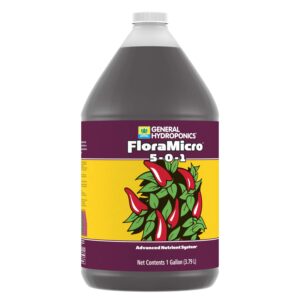 General Hydroponics FloraMicro 5-0-1, Use with FloraBloom & FloraGro For A Tailor-Made Nutrient Mix Ideal for Hydroponics, 1-Gallon