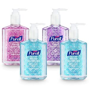 purell advanced hand sanitizer refreshing gel design series, clean scent, 8 fl oz pump bottle (pack of 4), 9652-06-ecdeco