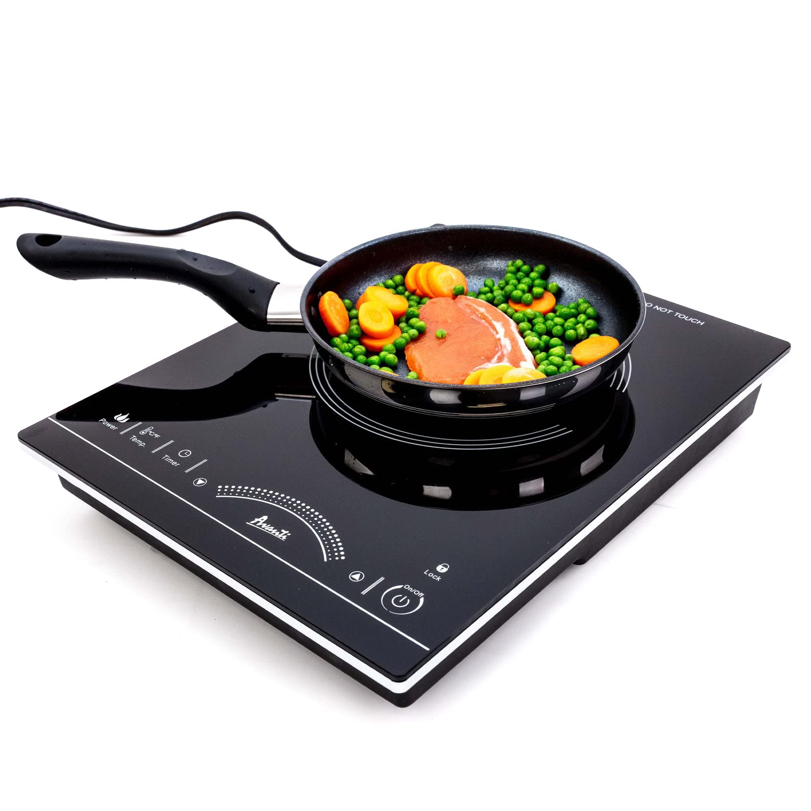 Avanti IH1800L1B-IS Portable Cooktop Electric Stove Top Hot Plate with Single Induction Burner, 6 Power Settings, Temperature Touch Control 140-460F, 1800-Watts, Black