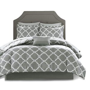 Madison Park Essentials MPE10-086 Merritt Complete Bed and Sheet Set, Queen (90 in x 90 in), Grey