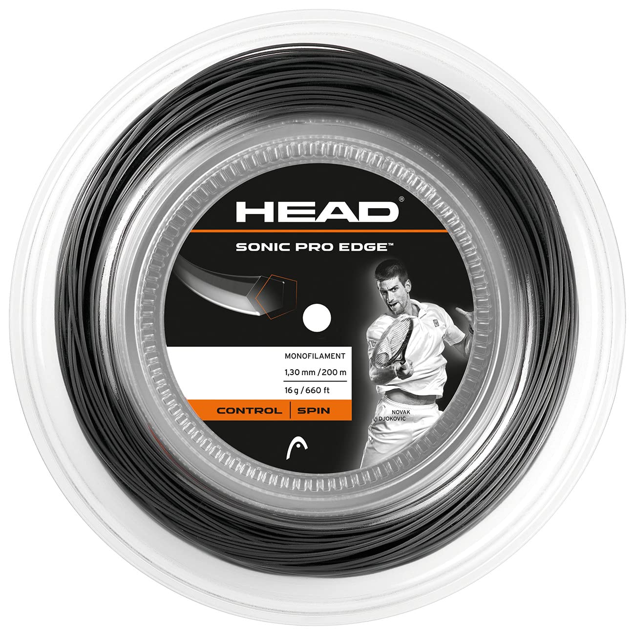 HEAD Sonic Pro Edge Tennis Racket String 660' Reel - 17 Gauge Monofilament Racquet String