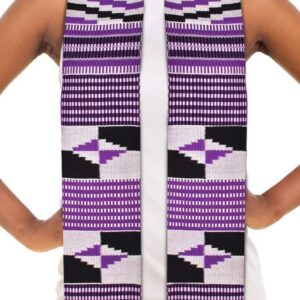 ADVANSYNC Traditional Double Weave Premium Handwoven Kente Cloth (purple)