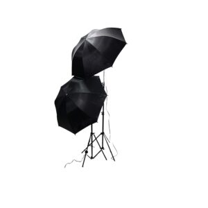 tuscanypro black umbrella light set - set of 2 professional light for makeup artist, photography, shoot - carry bag included - 10 years warranty - us patented - personalize with name/logo