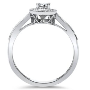 P3 POMPEII3 1/2ct Vintage Diamond Halo Engagement Ring 10K White Gold - Size 8.5