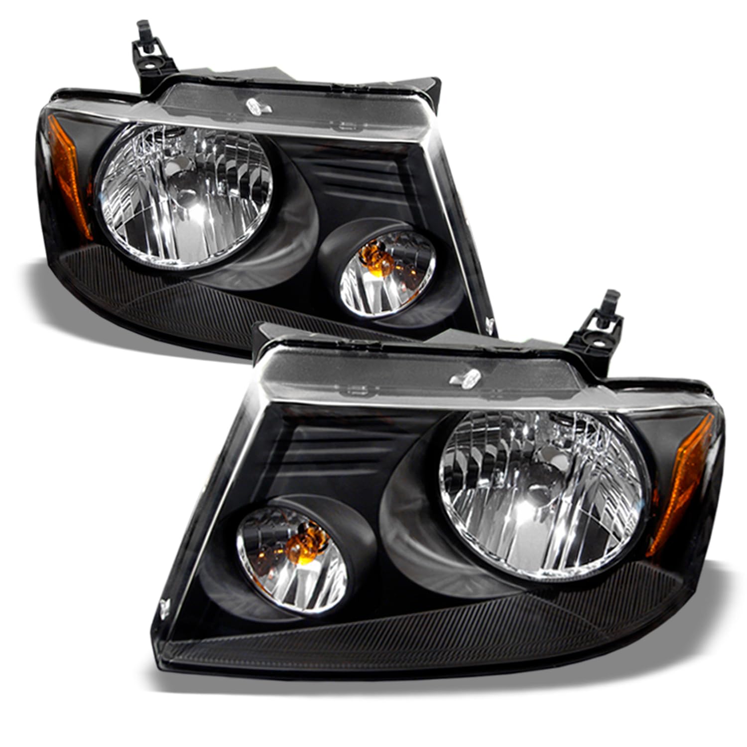 AKKON - For Ford F150 Lincoln Mark LT OE Replacement Black Headlights Driver/Passenger Head Lamps Pair New