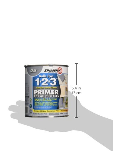 Zinsser 286258 Bulls Eye 1-2-3 All Surface Primer, Quart, Gray