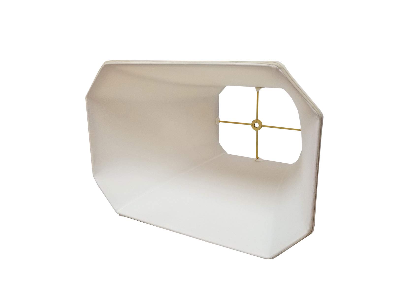 Royal Designs Rectangle Cut Corner Lamp Shade - Beige - (7 x 10) x (12.25 x 18) x 13.25