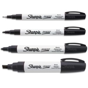 sharpie paint marker oil based black with extra fine, fine, medium & bold