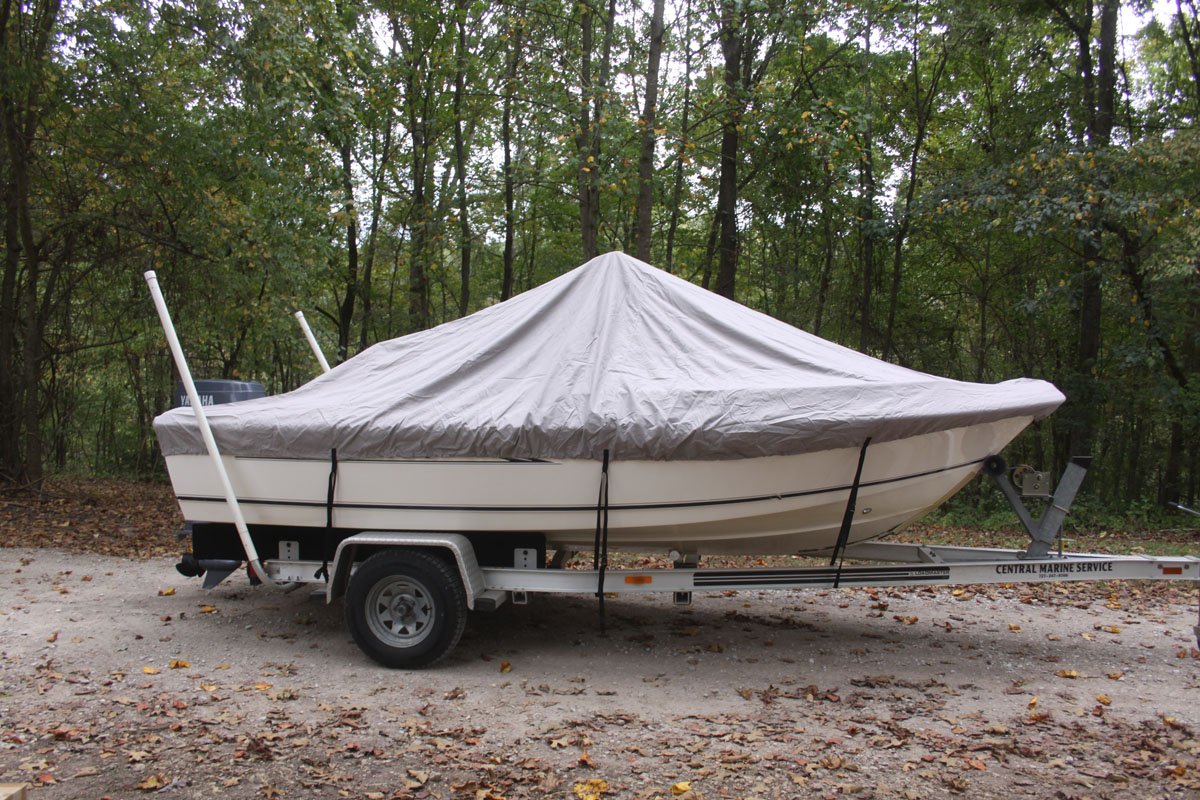 VORTEX Heavy Duty Grey/Gray Center Console Boat Cover for 15'7" - 17'6" Boat