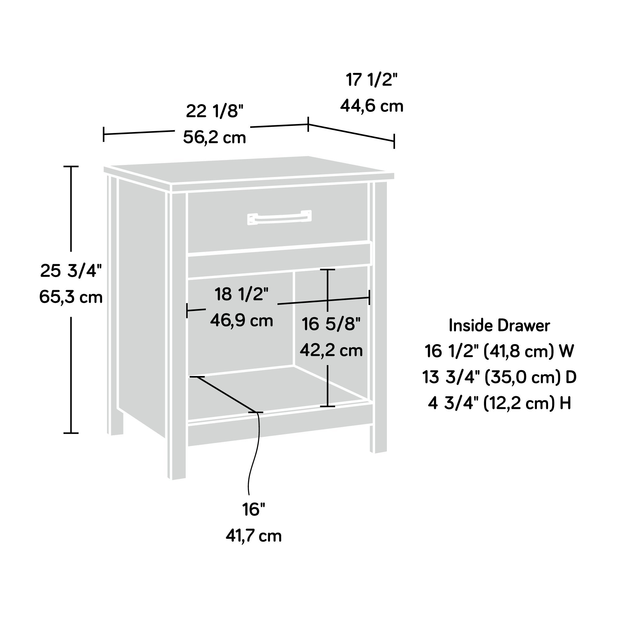 Sauder Cannery Bridge Night Stand, Lintel Oak finish