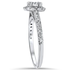 P3 POMPEII3 3/4ct Cushion Halo Diamond Engagement Ring 14K White Gold - Size 6