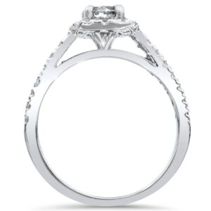 P3 POMPEII3 3/4ct Cushion Halo Diamond Engagement Ring 14K White Gold - Size 6