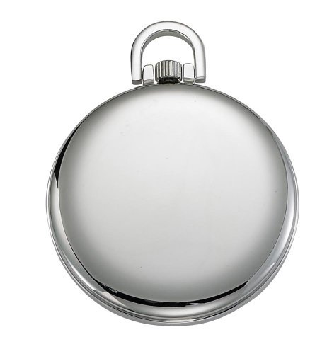 Gotham Men's Silver-Tone Ultra Thin Railroad Open Face Quartz Pocket Watch # GWC15027SG