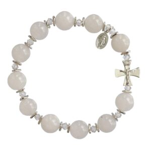 sine cera rosary bracelet white jade 10mm