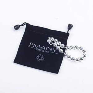 PMANY [Mother's Day Special] 925 Sterling Silver Plated Round Beads Chain Bracelet Bangle (10mm)