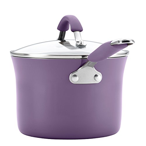 Rachael Ray Cucina Nonstick Cookware Pots and Pans Set, 12 Piece, Lavender Purple