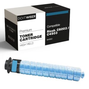 do it wiser compatible printer toner cartridge replacement for ricoh 841852 for use in ricoh mp c6003 mp c4503 mp c5503 mp c6004 (1pack - cyan)