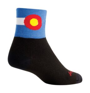 sockguy, classic colorado flag 2 mens socks, cuff height 3", size l / xl