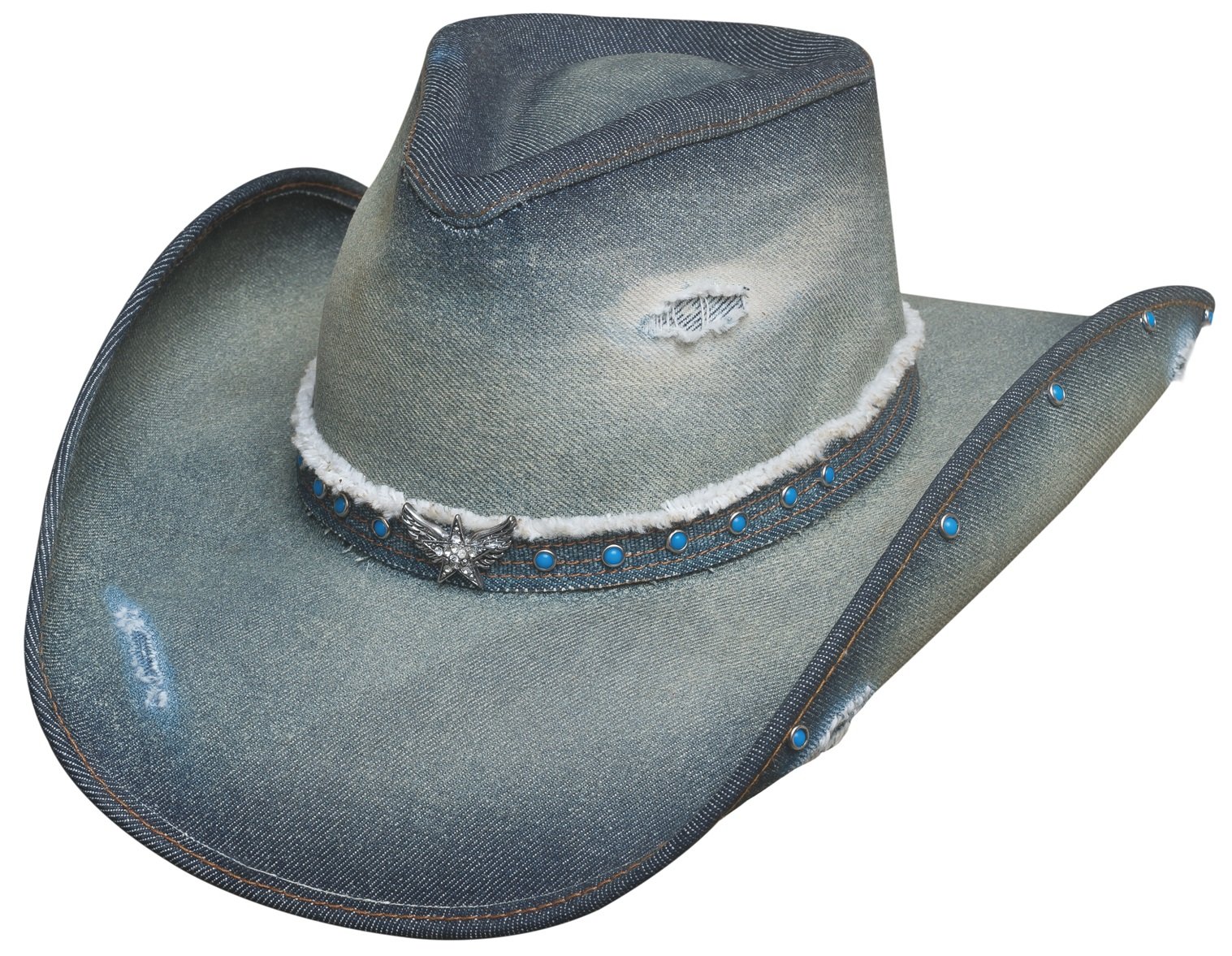 Bullhide HATS SASSY COWGIRL COLLECTION Silver WINGS 2828 (MEDIUM)