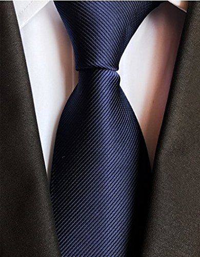 QBSM Mens Ties Navy Blue Solid Color Formal Dress Suit Neckties Neck Tie