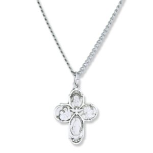 HMHReligiousMfg Sterling Silver 4-Way Medal Trinity Edge Cross Pendant, 13/16 Inch