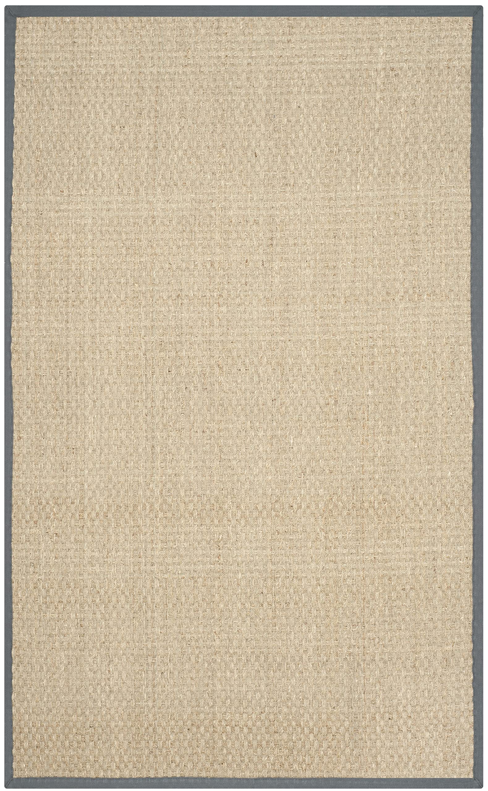 SAFAVIEH Natural Fiber Collection Area Rug - 5' x 8', Natural & Dark Grey, Border Basketweave Seagrass Design, Easy Care, Ideal for High Traffic Areas in Living Room, Bedroom (NF114Q)